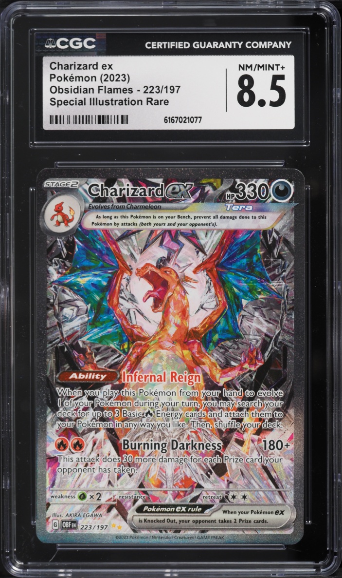 2023 Pokemon Scarlet & Violet Obsidian Flames SIR Charizard ex #223 CGC 8.5 NM-MT+