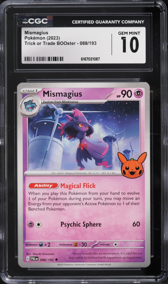 2023 Pokemon Scarlet & Violet Paldea Evolved Trick Or Trade Mismagius #88 CGC 10 GEM MINT