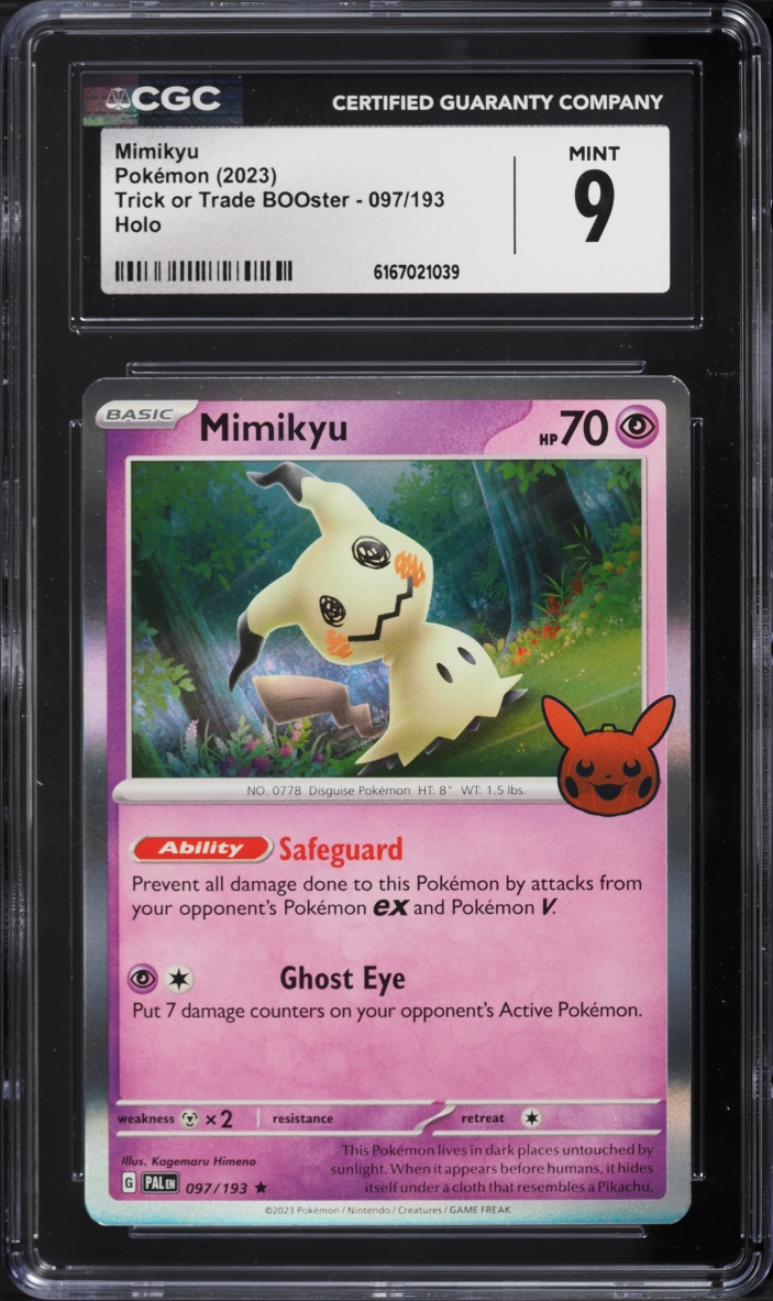 2023 Pokemon Scarlet & Violet Paldea Evolved Trick Or Trade Holo Mimikyu #97 CGC 9 MINT