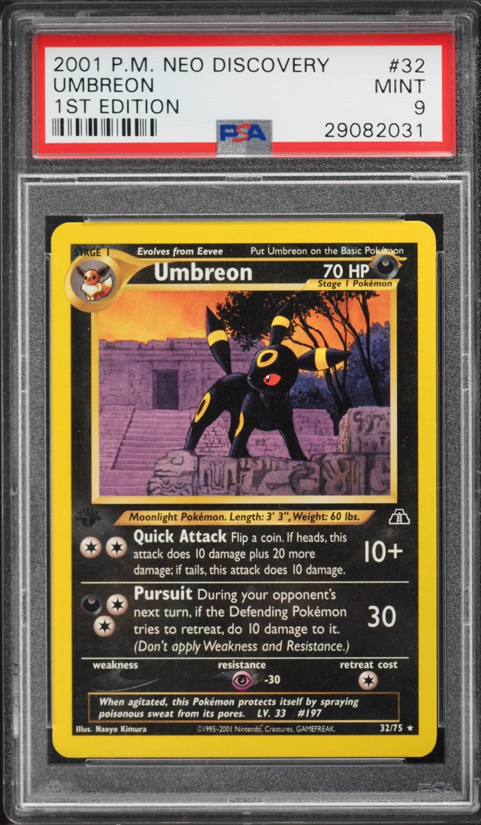2001 Pokemon Neo Discovery 1st Edition Umbreon #32 PSA 9 MINT