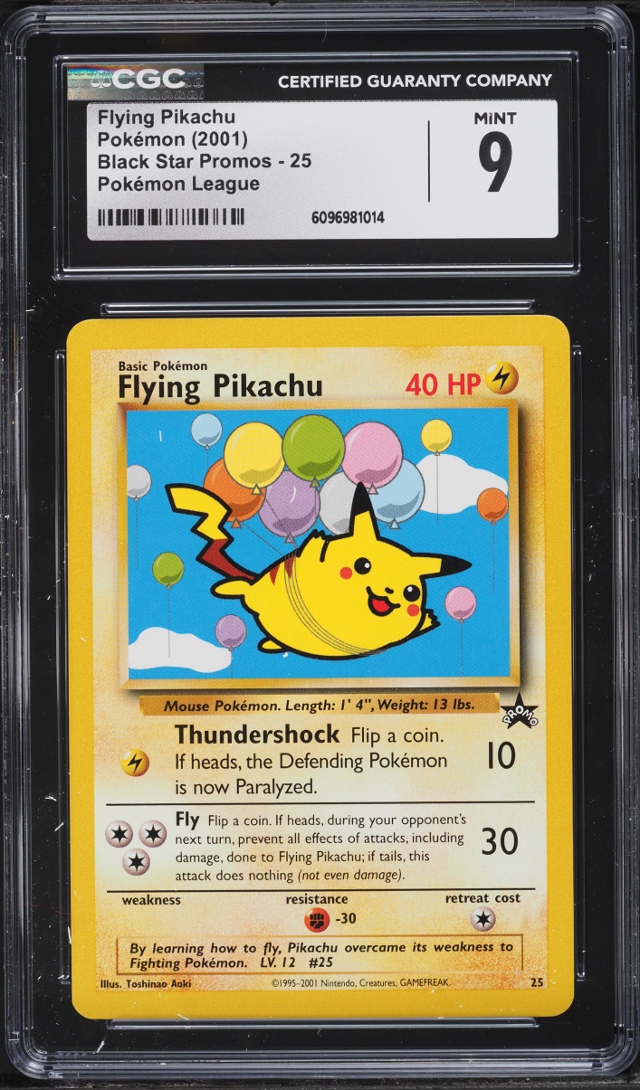 2001 Pokemon League Promo Flying Pikachu #25 CGC 9 MINT