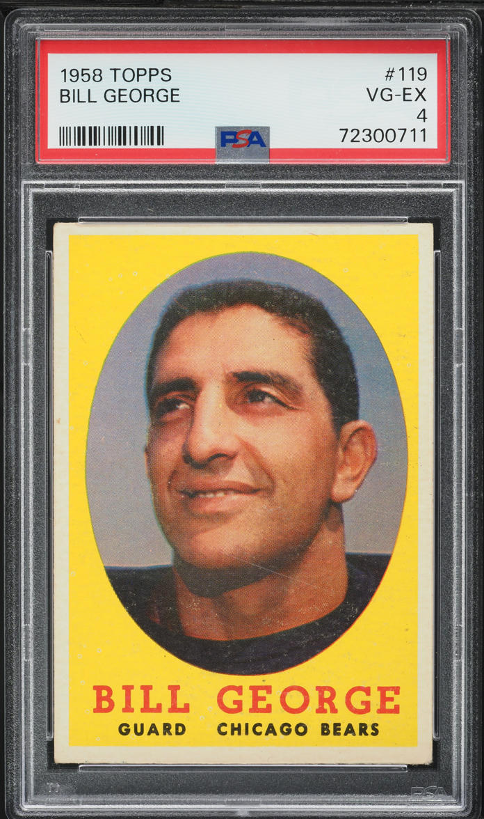 1958 Topps Football Bill George #119 PSA 4 VGEX