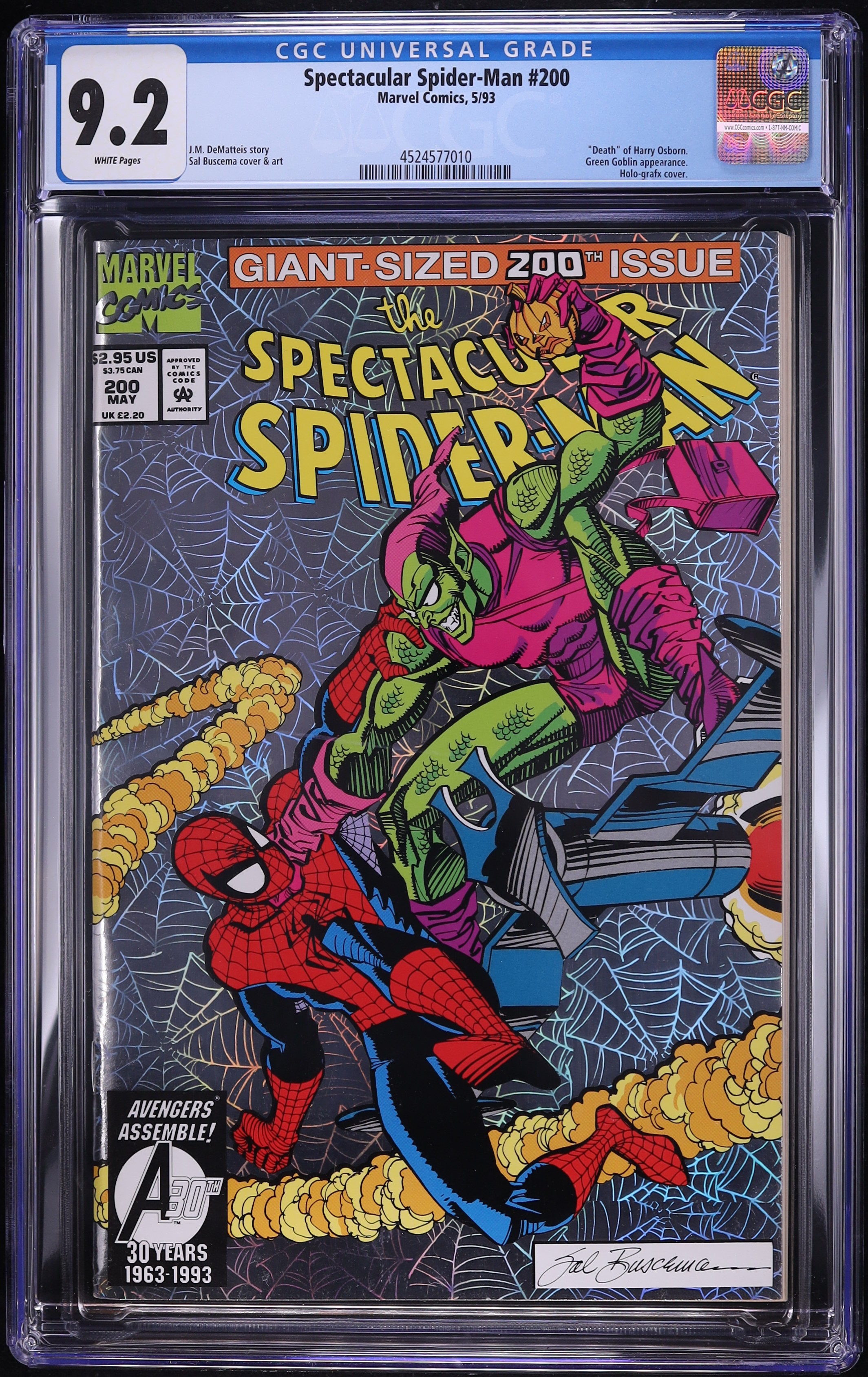 Spectacular Spider-Man #200 (Marvel Comics, 1993) CGC 9.2 White Pages