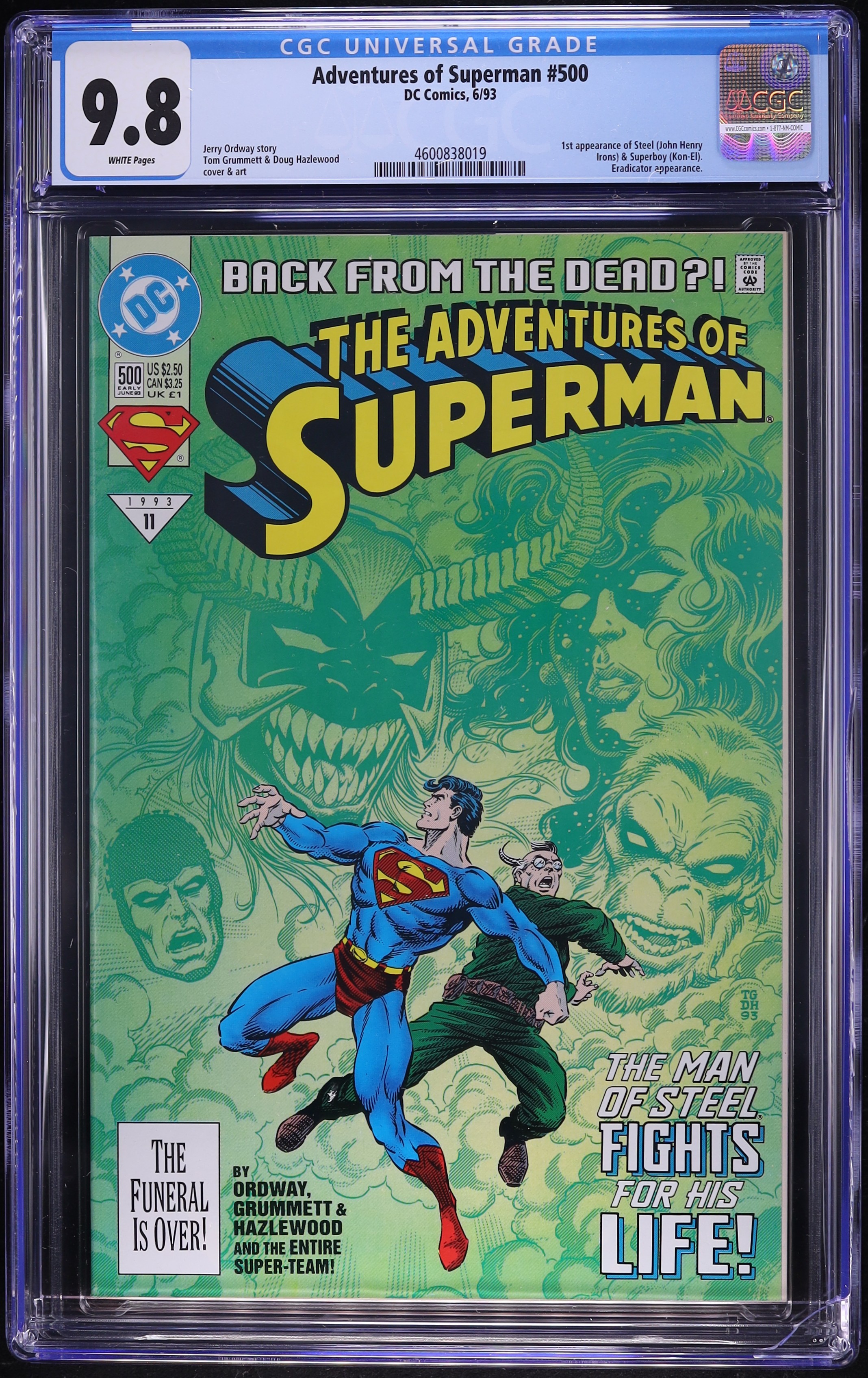 Adventures Of Superman #500 (DC Comics, 1993) CGC 9.8 White Pages
