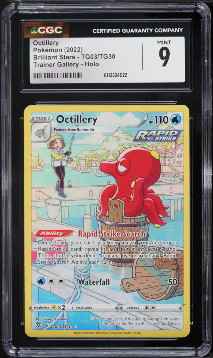 2022 Pokemon Sword & Shield Brilliant Stars CHR Octillery #TG03 CGC 9 MINT