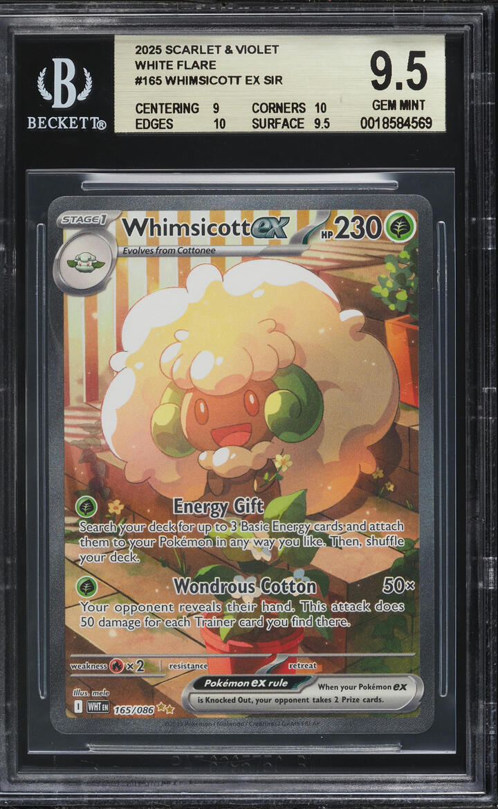 2025 Pokemon Scarlet & Violet White Flare SIR Whimsicott ex #165 BGS 9.5 GEM MINT