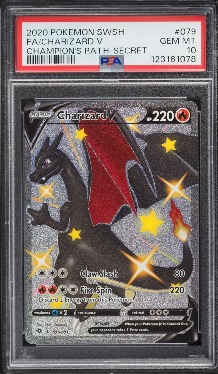 2020 Pokemon Sword & Shield Champion's Path Full Art Shiny Charizard V #79 PSA 10 GEM MINT