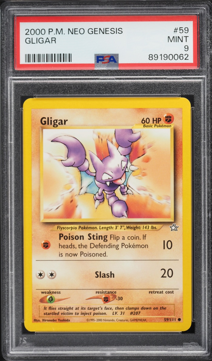 2000 Pokemon Neo Genesis Gligar #59 PSA 9 MINT
