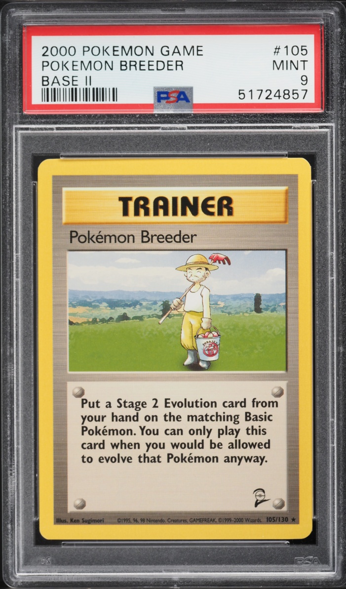 2000 Pokemon Base Set 2 Pokemon Breeder #105 PSA 9 MINT