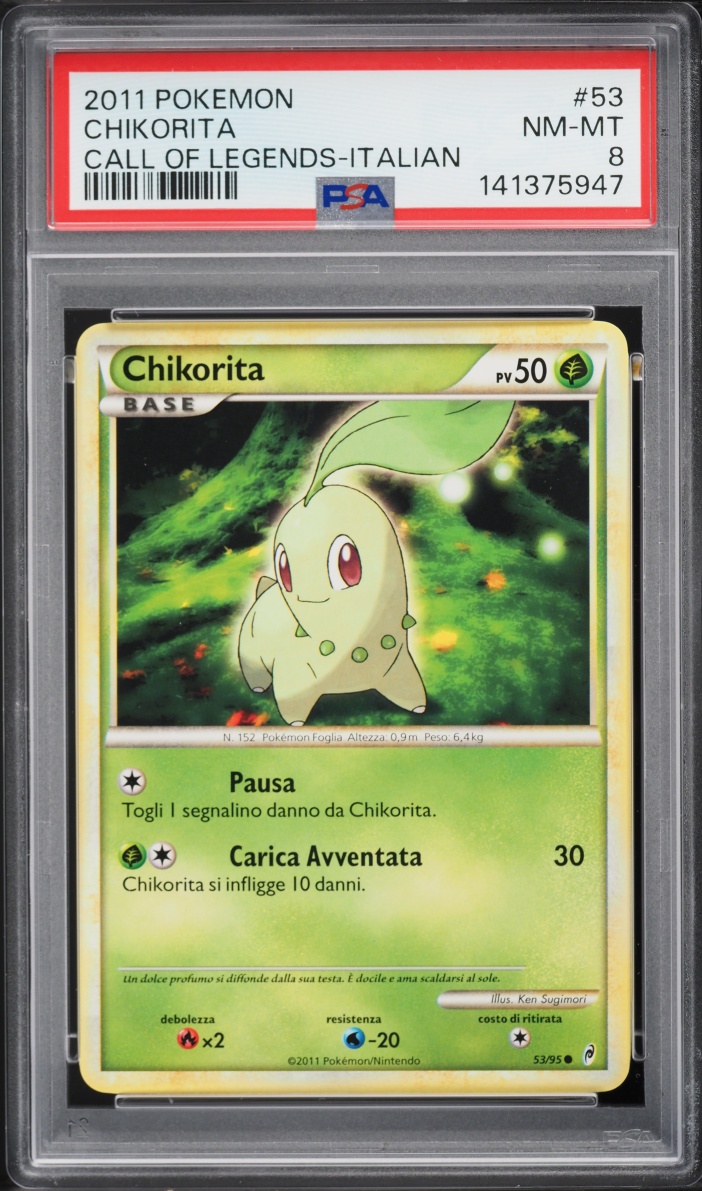 2011 Pokemon Italian Call Of Legends Chikorita #53 PSA 8 NM-MT