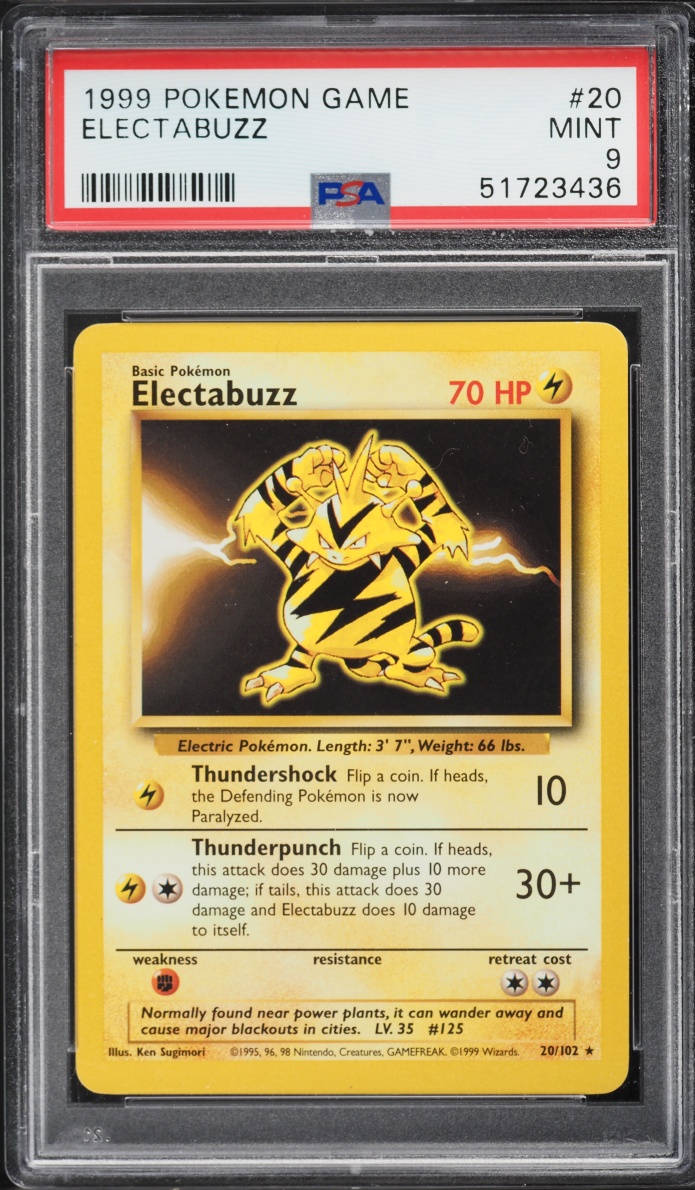 1999 Pokemon Base Set Electabuzz #20 PSA 9 MINT