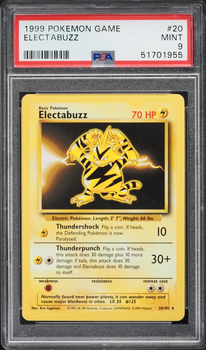 1999 Pokemon Base Set Electabuzz #20 PSA 9 MINT