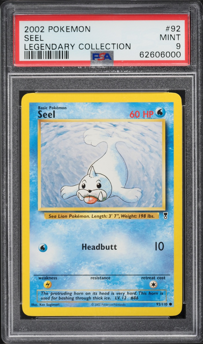2002 Pokemon Legendary Collection Seel #92 PSA 9 MINT