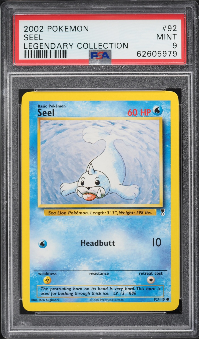 2002 Pokemon Legendary Collection Seel #92 PSA 9 MINT
