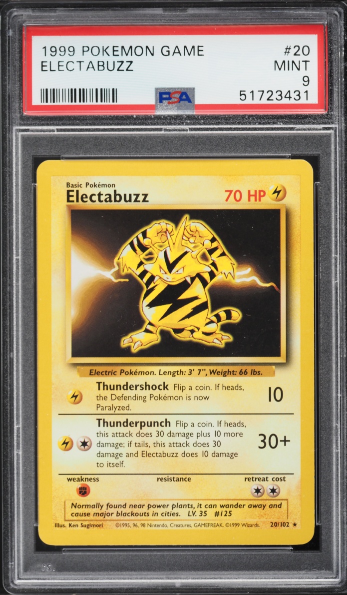 1999 Pokemon Base Set Electabuzz #20 PSA 9 MINT