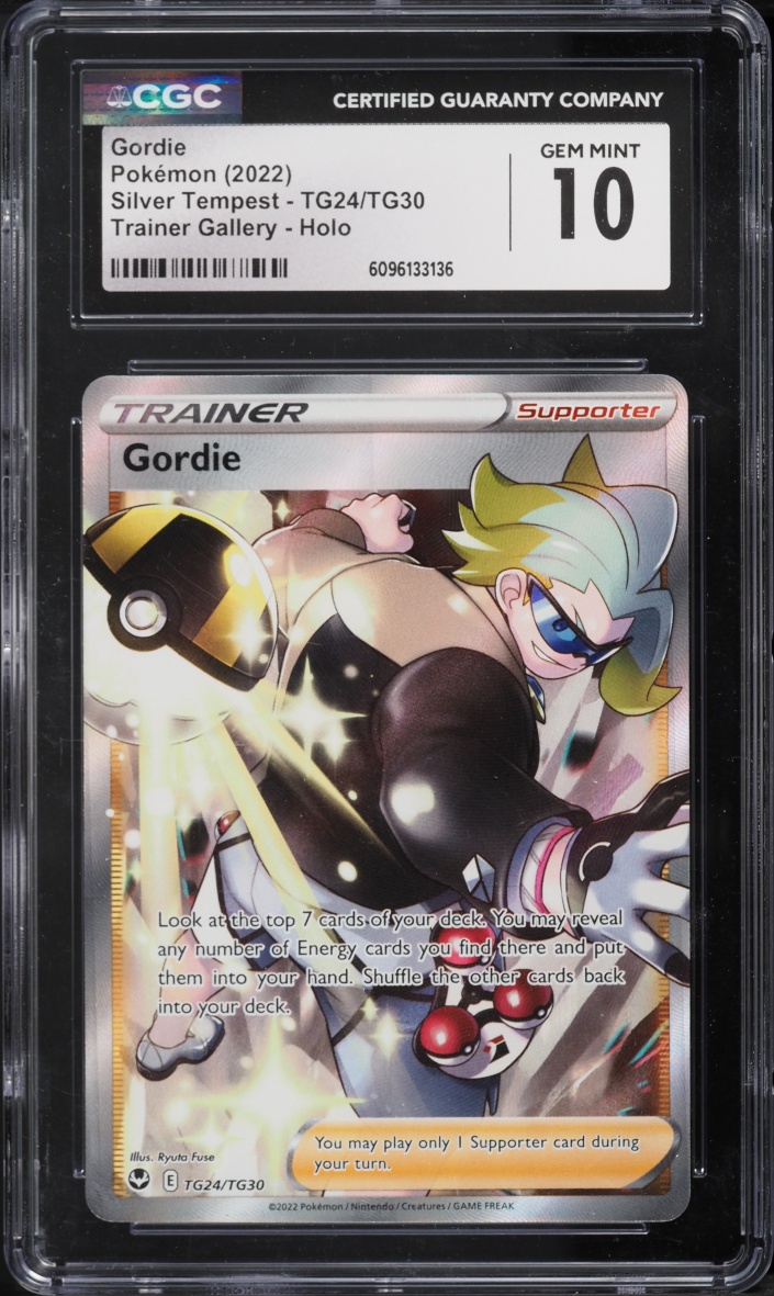2022 Pokemon Sword & Shield Silver Tempest Full Art Gordie #TG24 CGC 10 GEM MINT