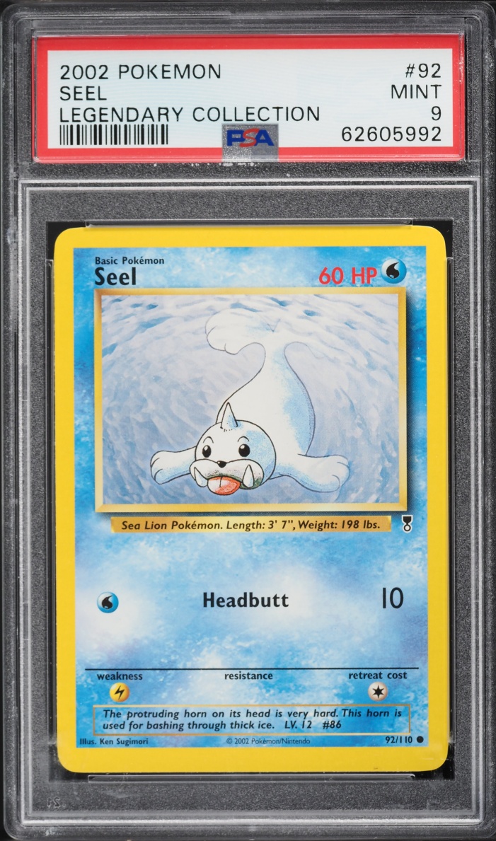2002 Pokemon Legendary Collection Seel #92 PSA 9 MINT