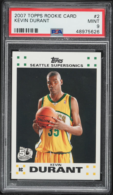 2007 Topps Chrome White Refractor Kevin Durant ROOKIE /99 #131 PSA
