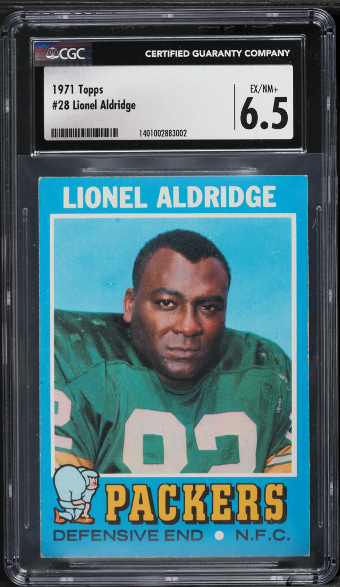 1971 Topps Football Lionel Aldridge #28 CGC 6.5 EXMT+