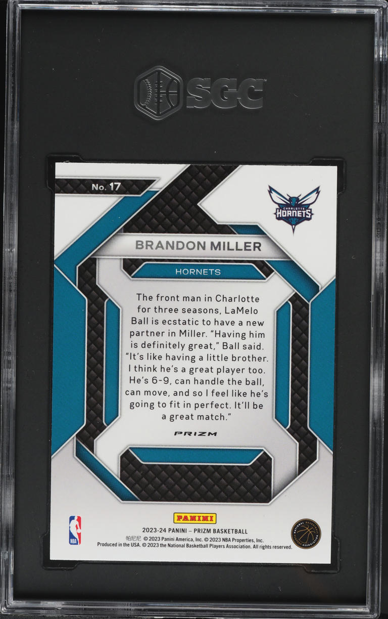 2023 Panini Prizm Emergent Silver Brandon Miller #17 SGC 9 MINT