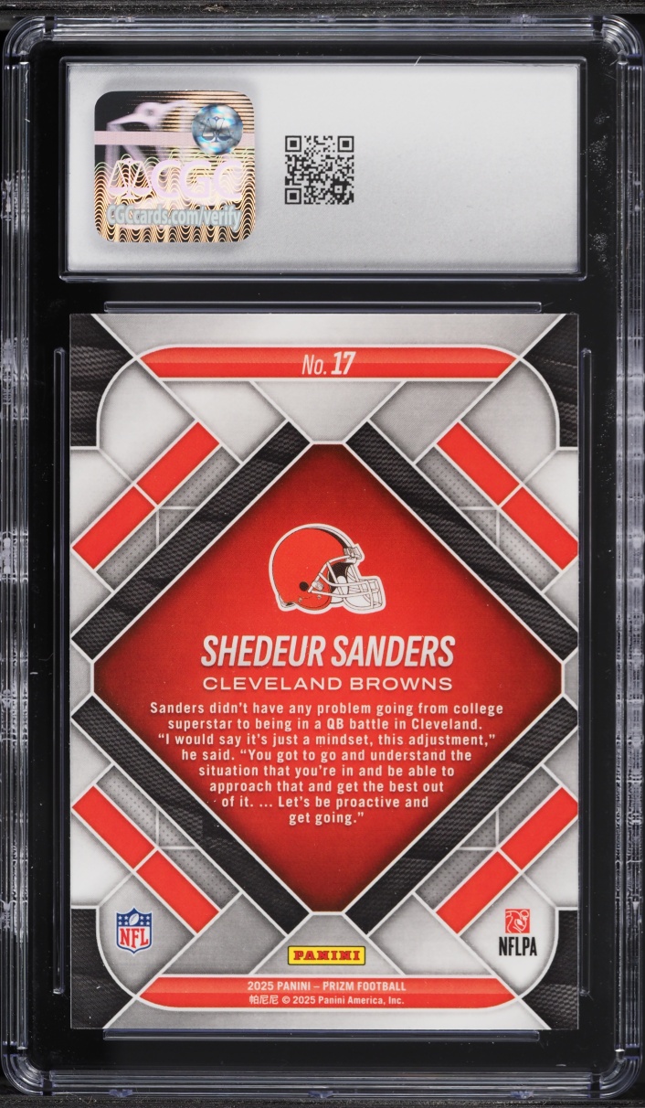 2025 Panini Prizm Emergent Shedeur Sanders ROOKIE #17 CGC 9 MINT