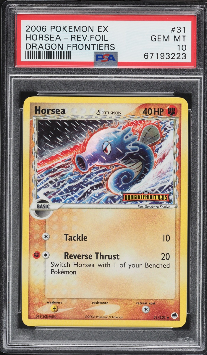 2006 Pokemon EX Dragon Frontiers Reverse Holo Horsea #31 PSA 10 GEM MINT