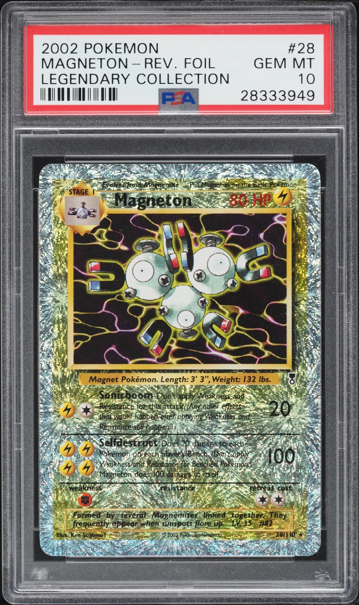 2002 Pokemon Legendary Collection Reverse Holo Magneton #28 PSA 10 GEM MINT