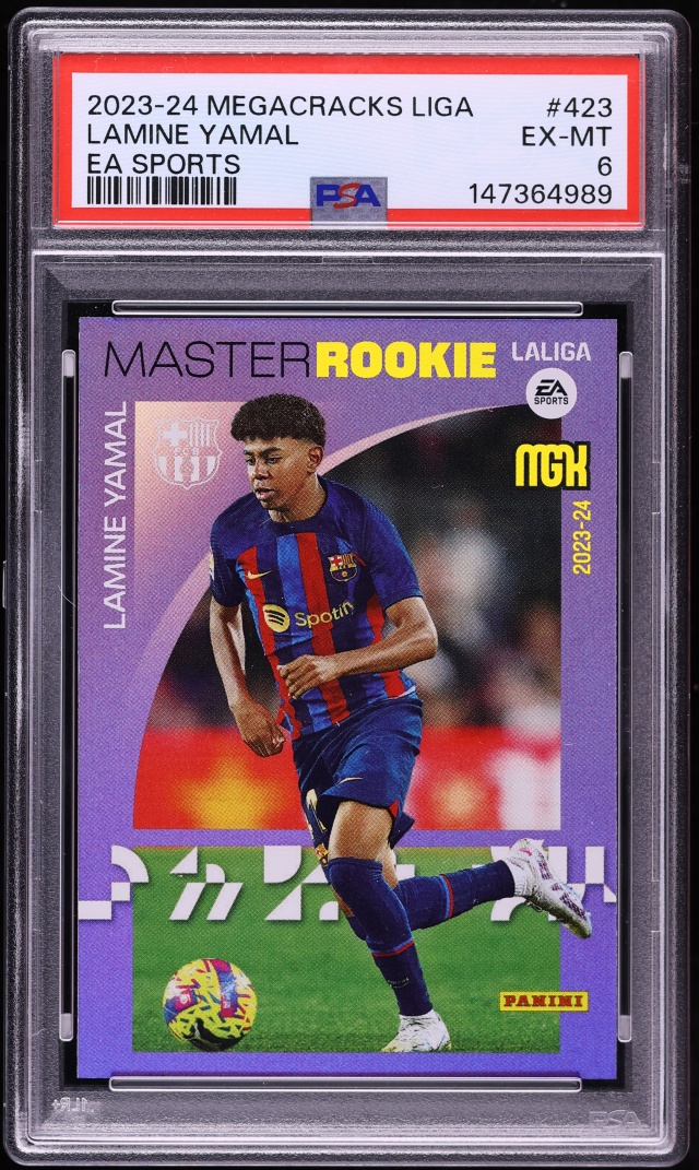 2023 Panini Megacracks La Liga EA Sports Lamine Yamal ROOKIE #423 PSA 6 EXMT