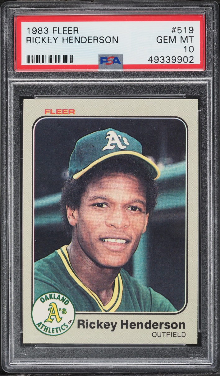 1983 Fleer Rickey Henderson #519 PSA 10 GEM MINT
