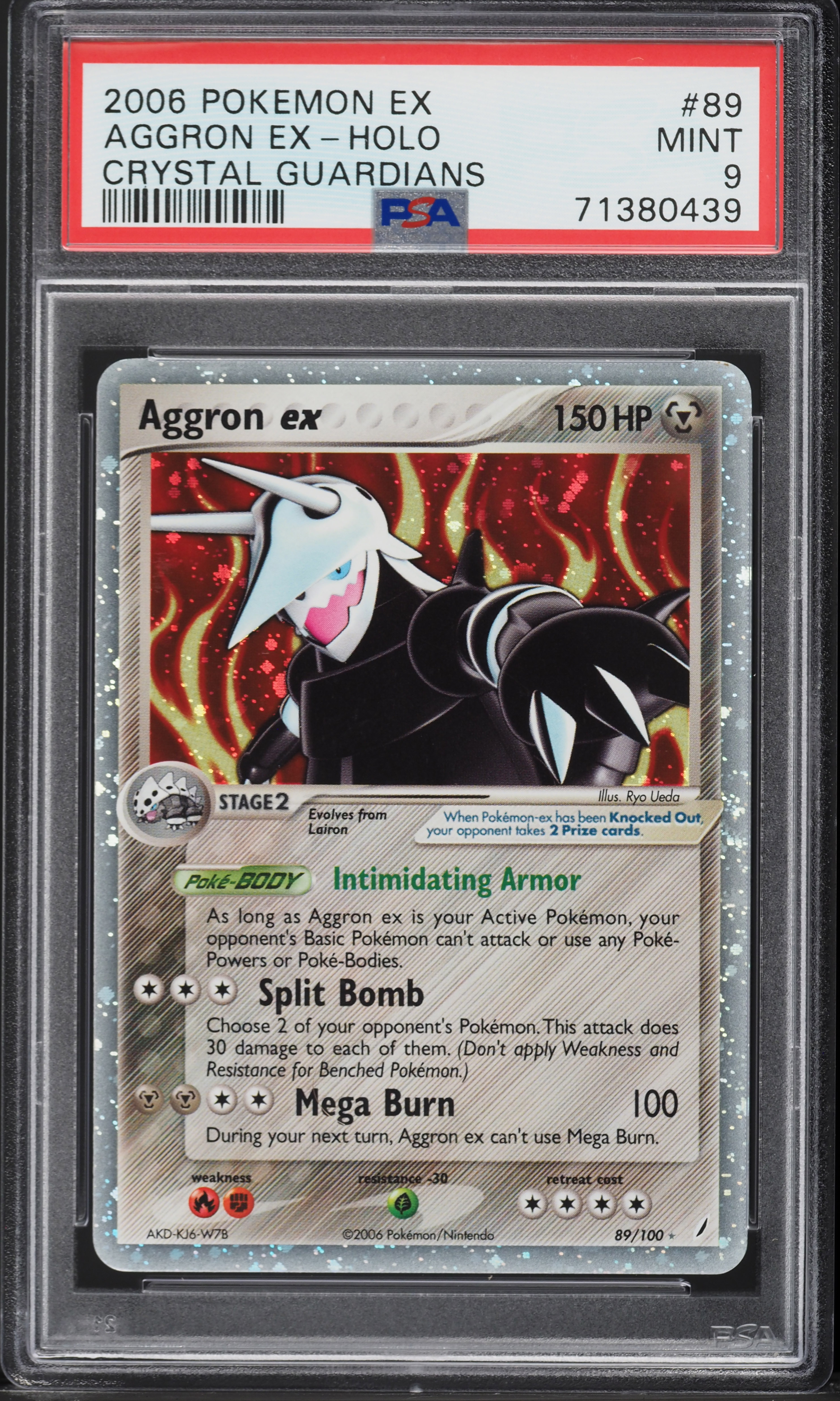 2006 Pokemon EX Crystal Guardians Holo Aggron ex #89 PSA 9 MINT on
