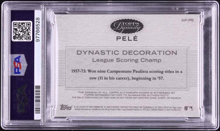 2016 Topps Dynasty Pele PATCH AUTO /10 #APP5 PSA 10 GEM MINT