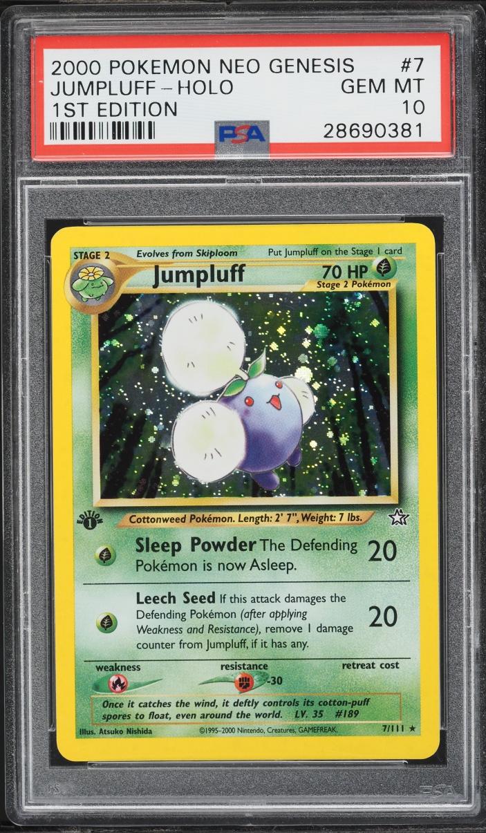 2000 Pokemon Neo Genesis 1st Edition Holo Jumpluff #7 PSA 10 GEM MINT
