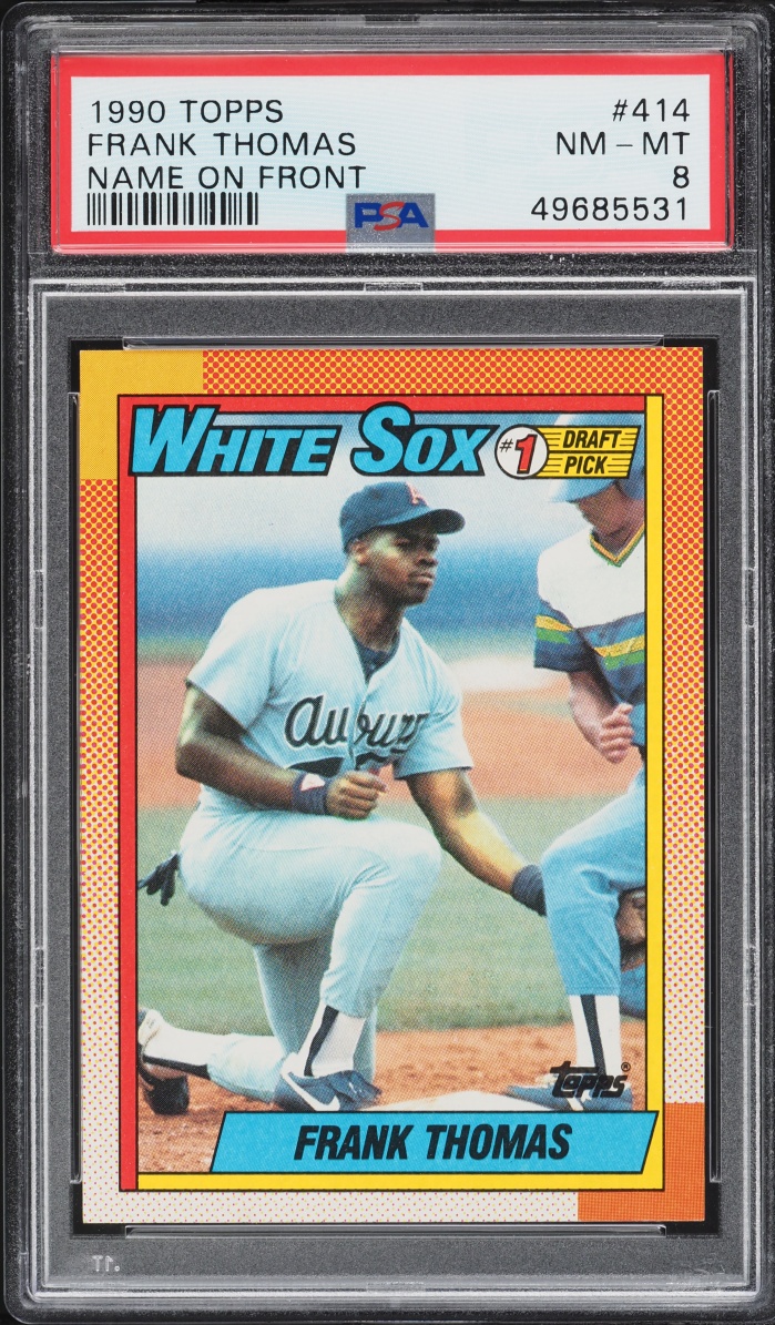 1990 Topps Name On Front Frank Thomas ROOKIE #414 PSA 8 NM-MT