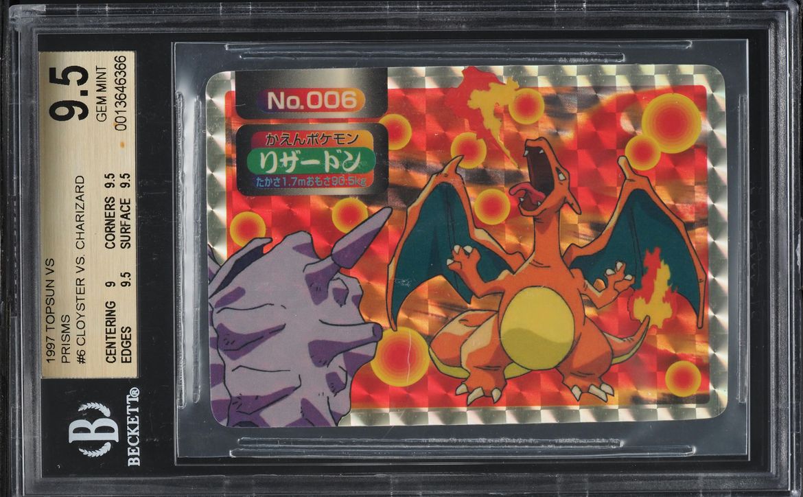 1998 Pokemon Japanese Topsun Prism Charizard Vs Cloyster #6 BGS 9.5 GEM MINT