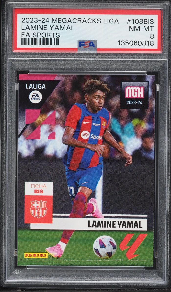 2023 Panini La Liga Megacracks EA Sports Lamine Yamal ROOKIE #108BIS PSA 8 NM-MT