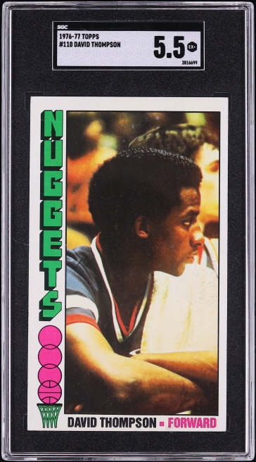 1976 Topps Basketball David Thompson ROOKIE #110 SGC 5.5 EX+