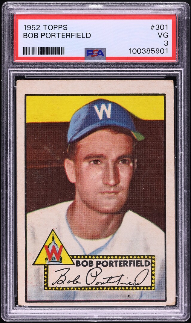 1952 Topps Bob Porterfield #301 PSA 3 VG