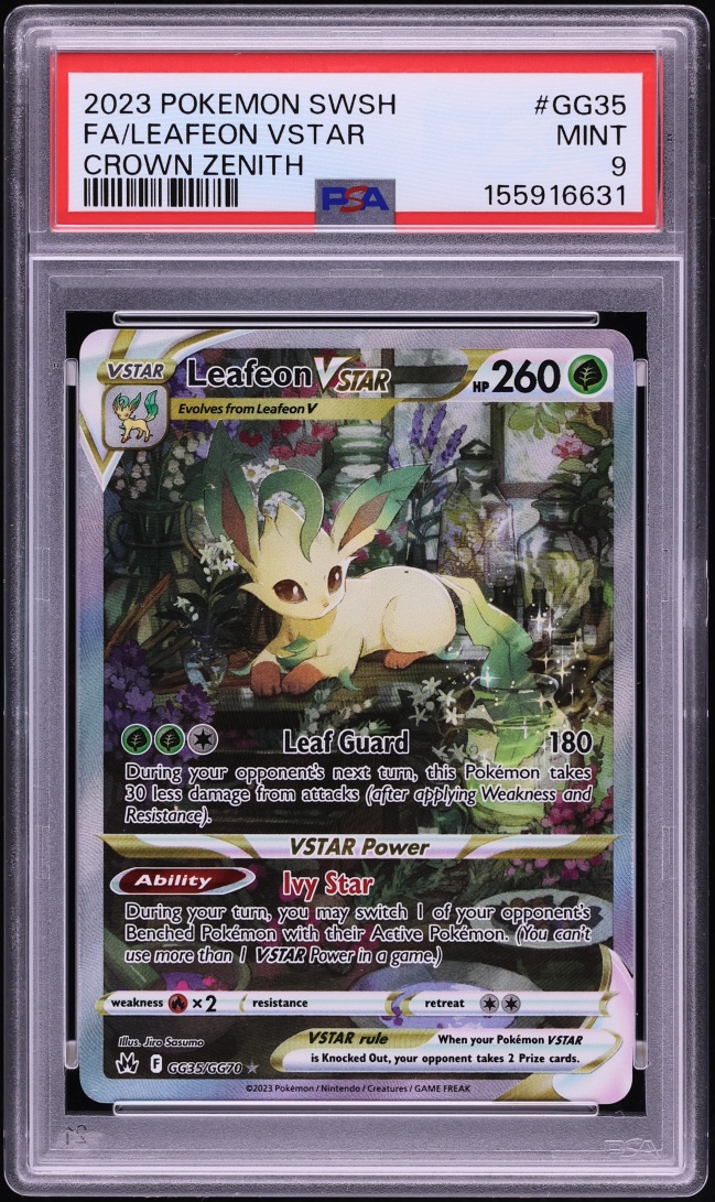 2023 Pokemon Sword & Shield Crown Zenith Alt Art Leafeon VSTAR #GG35 PSA 9 MINT