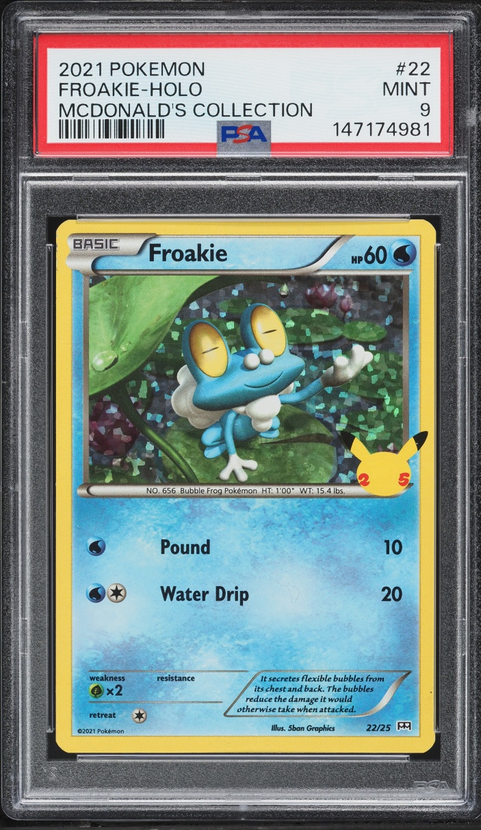 2021 Pokemon Sword & Shield McDonald's Collection Holo Froakie #22 PSA 9 MINT
