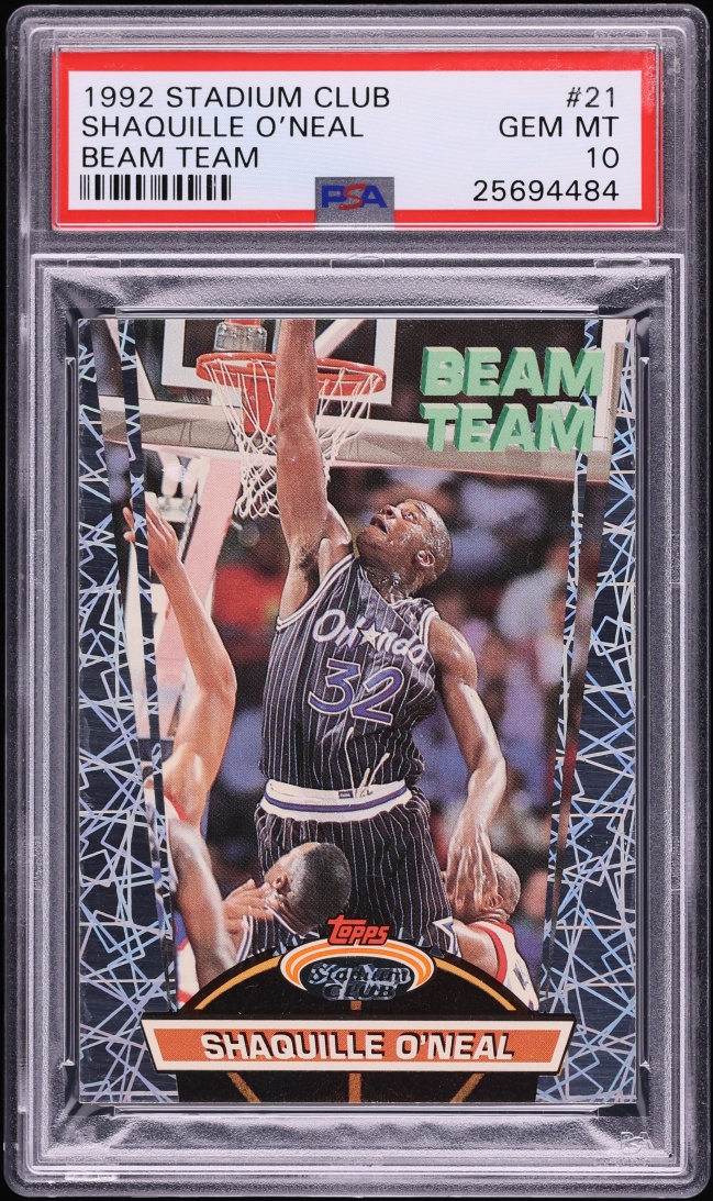 1992 Stadium Club Beam Team Shaquille O'Neal ROOKIE #21 PSA 10 GEM MINT