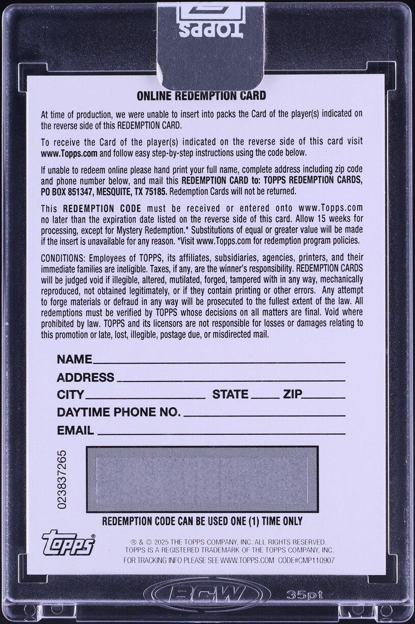 2023 Topps Redemption Three Raindrops Platinum LeBron James AUTO 1/1 #RS-LJ