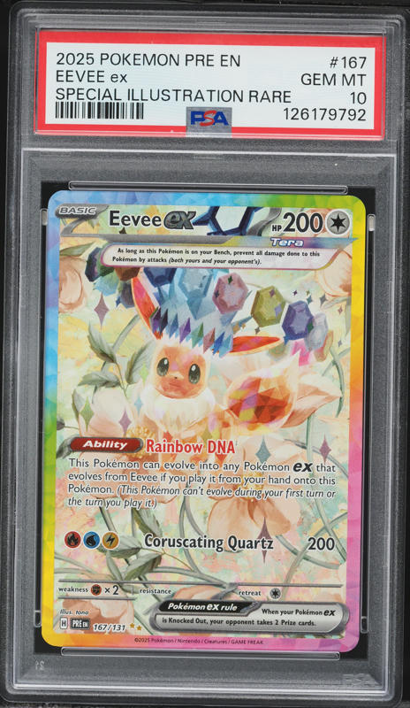 2025 Pokemon SV Prismatic Evolutions Holo Eevee ex #75 PSA 10 GEM