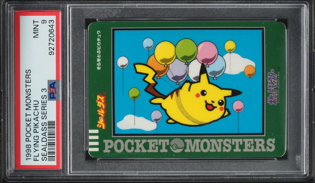 1998 Pokemon Japanese Pocket Monsters Sealdass Series 3 Flying Pikachu PSA 9 MINT