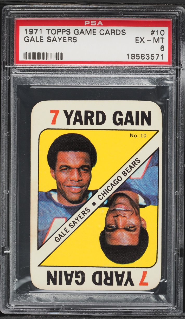 1971 Topps Game Cards Gale Sayers #10 PSA 6 EXMT