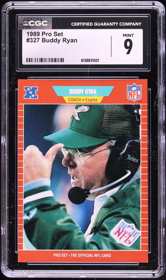 1989 Pro Set Buddy Ryan #327 JSA CGC 9 MINT