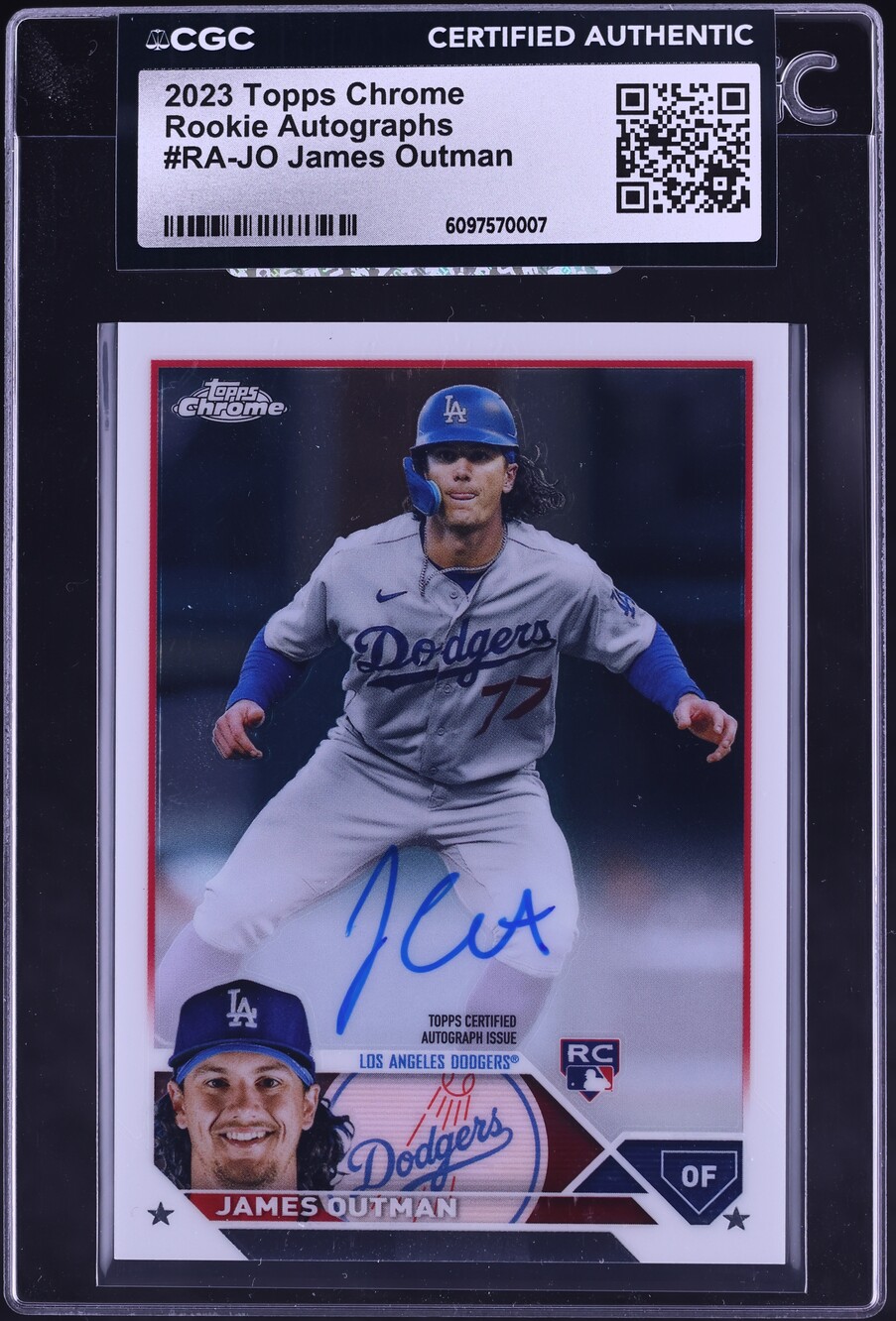 2023 Topps Chrome James Outman ROOKIE AUTO #RA-JO CGC AUTH