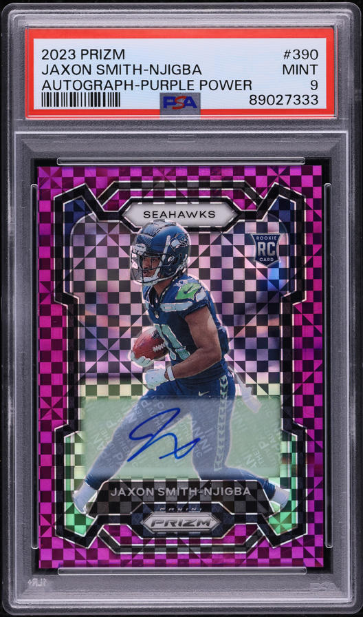 2023 Panini Obsidian Jaxon Smith-Njigba #186 Signature PSA 9 on