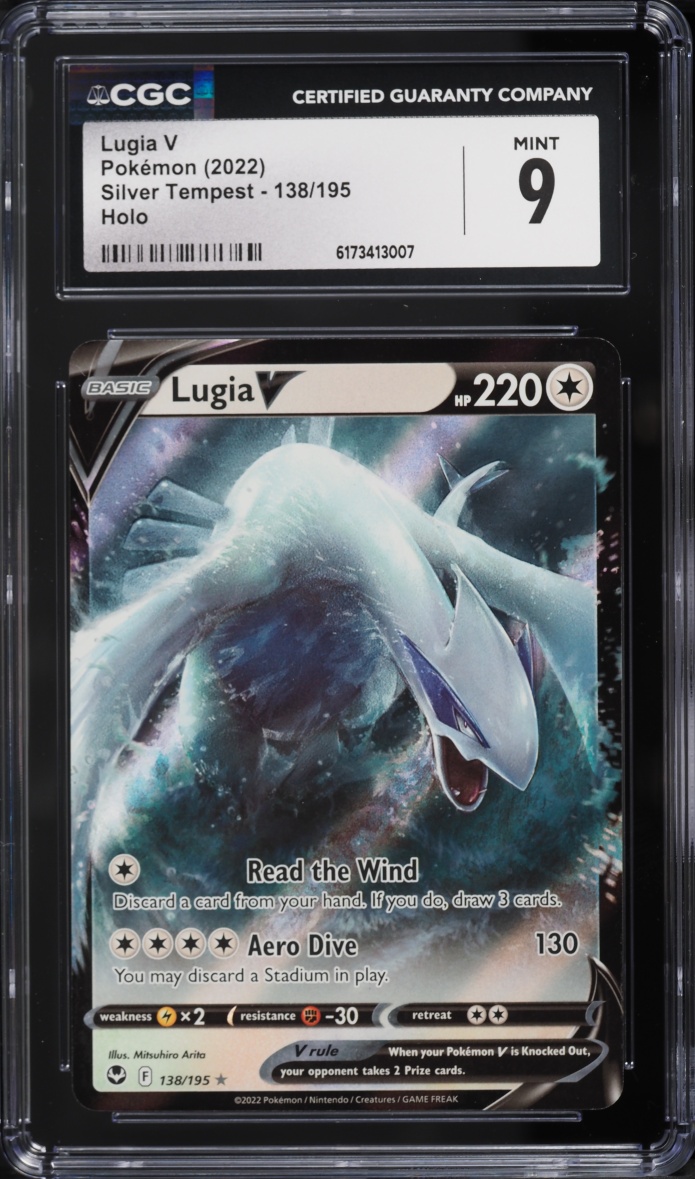 2022 Pokemon Sword & Shield Silver Tempest Holo Lugia V #138 CGC 9 MINT