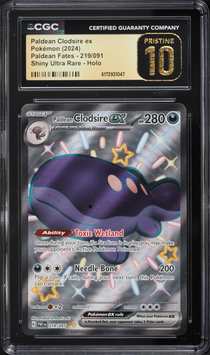 2024 Pokemon Scarlet & Violet Paldean Fates Full Art Paldean Clodsire ex #219 CGC 10 PRISTINE