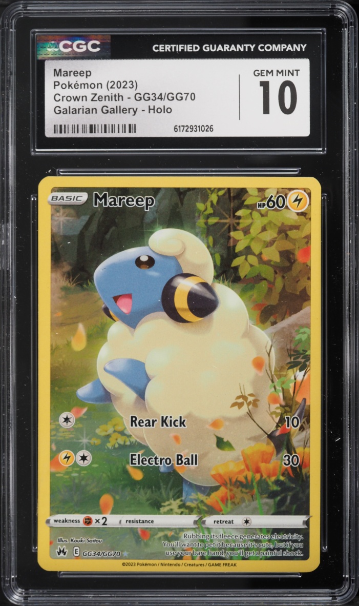 2023 Pokemon Sword & Shield Crown Zenith Galarian Gallery Full Art Mareep #GG34 CGC 10 GEM MINT